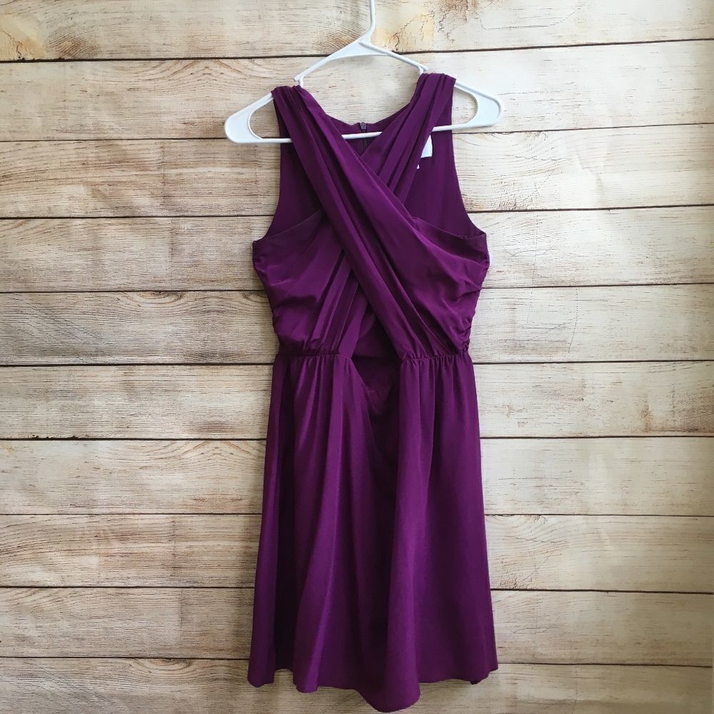 ‎AMOUR VERT IVONNE DRESS IN PURPLE SILK